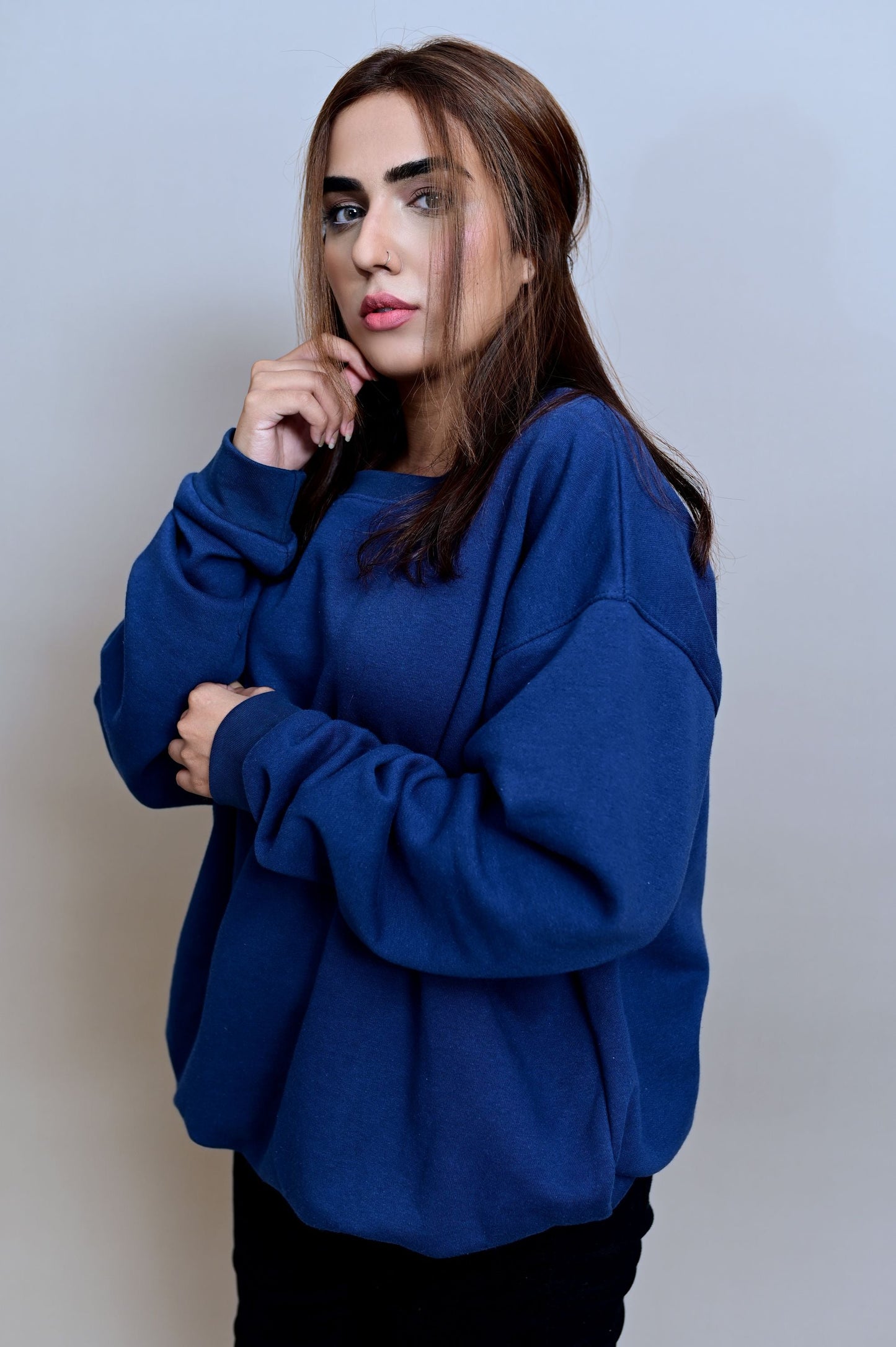 Navy Blue Over Sized Sweatshirt (UNISEX)