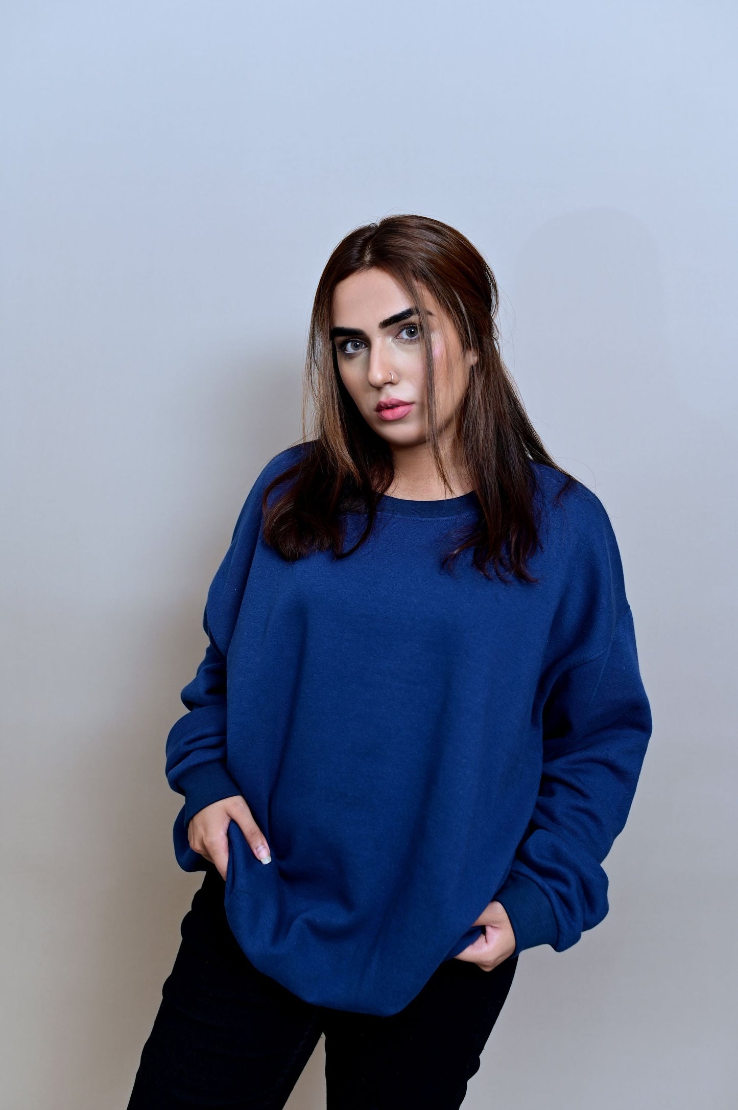Navy Blue Over Sized Sweatshirt (UNISEX)