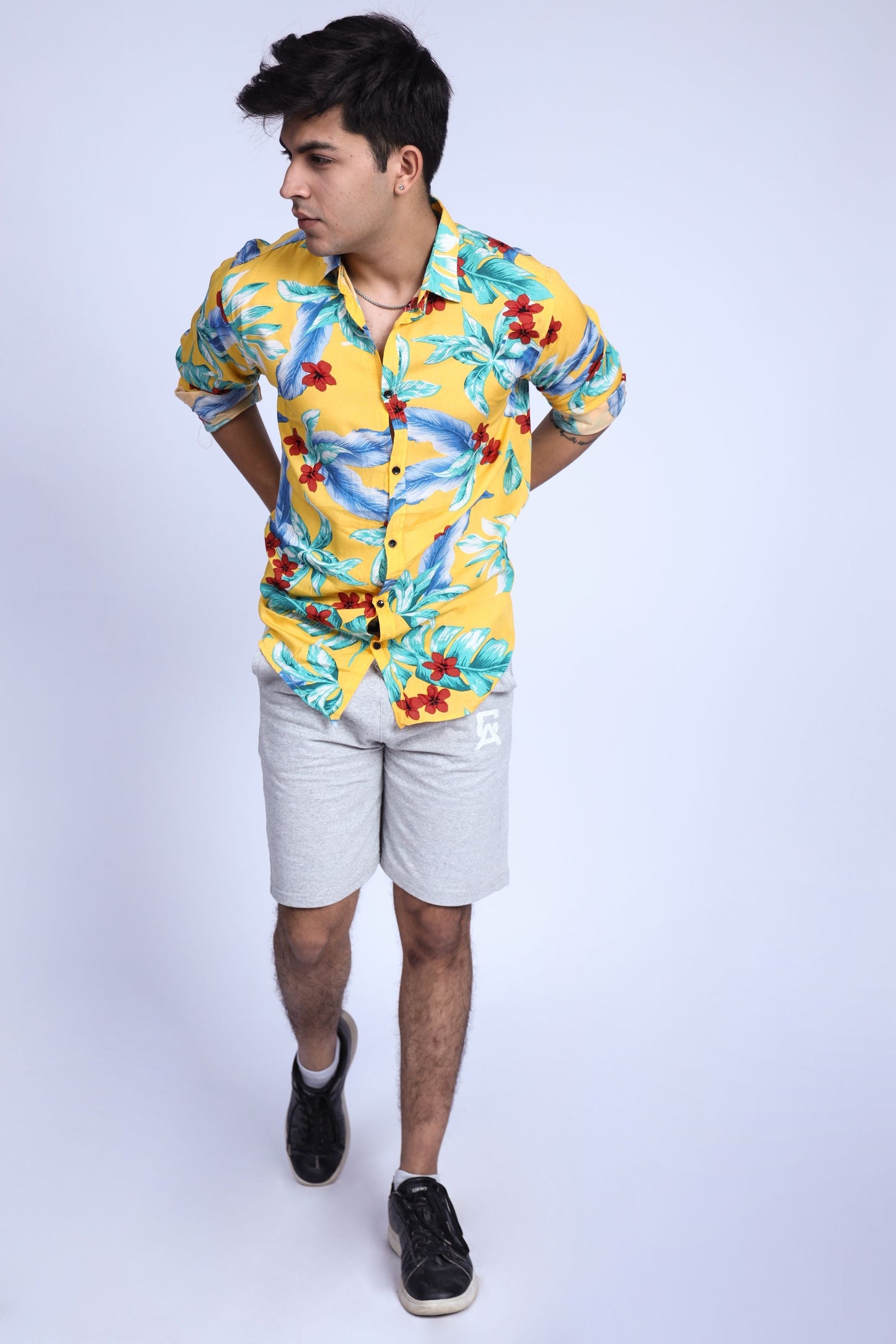 YELLOW FLORAL CASUAL SHIRT