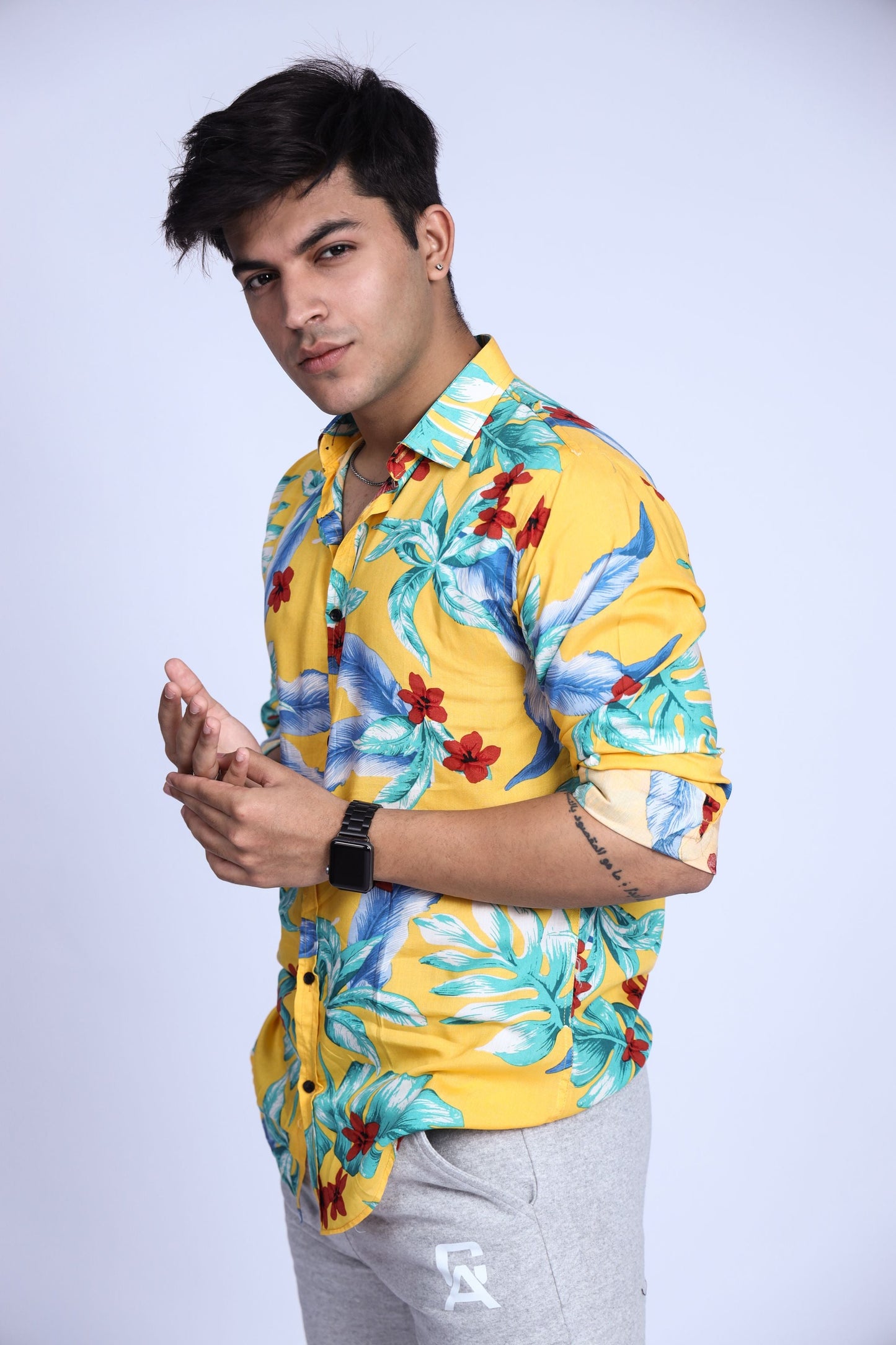 YELLOW FLORAL CASUAL SHIRT