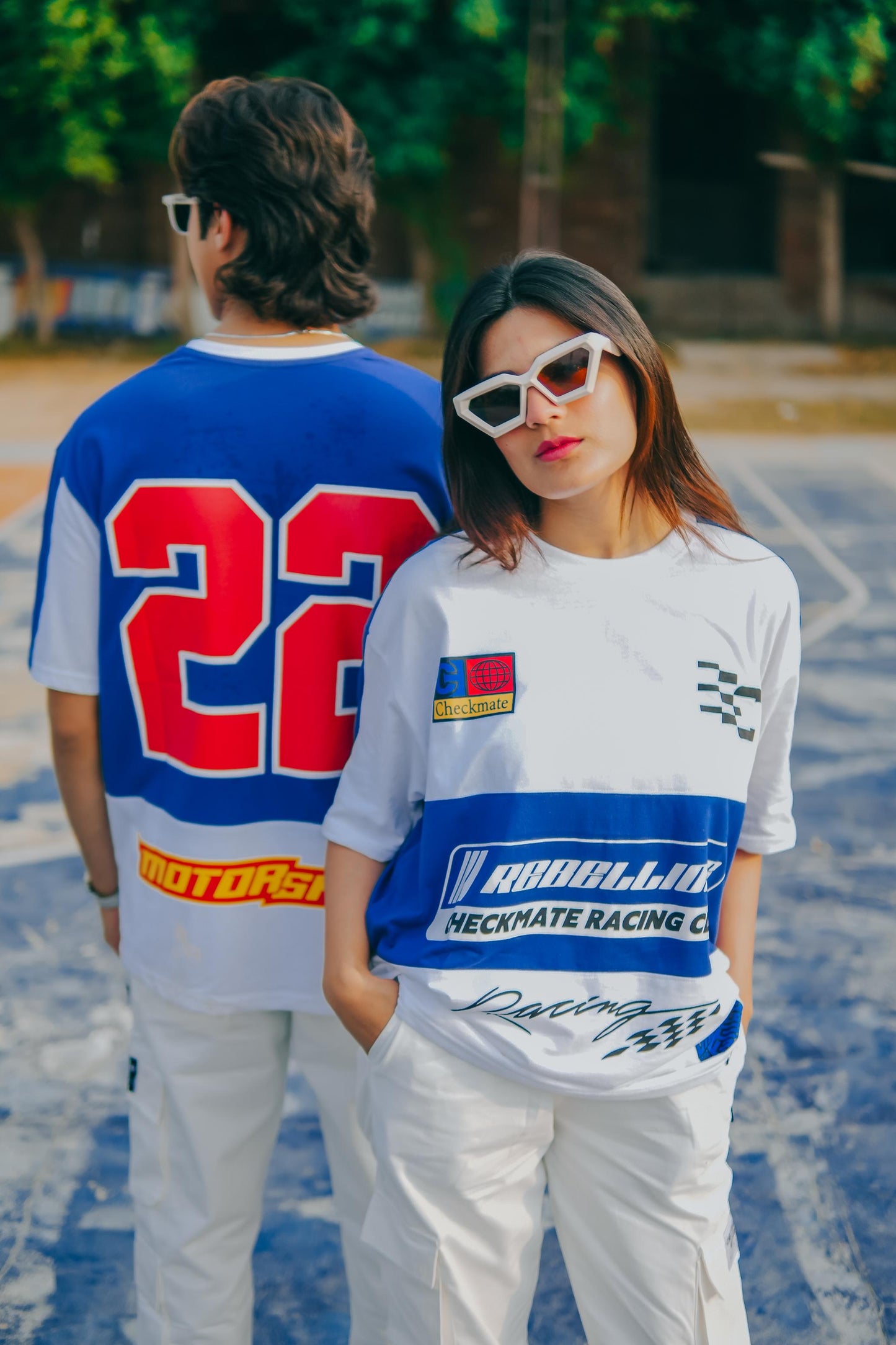 REBELLIOUS OVERSIZED T-SHIRT - BLUE
