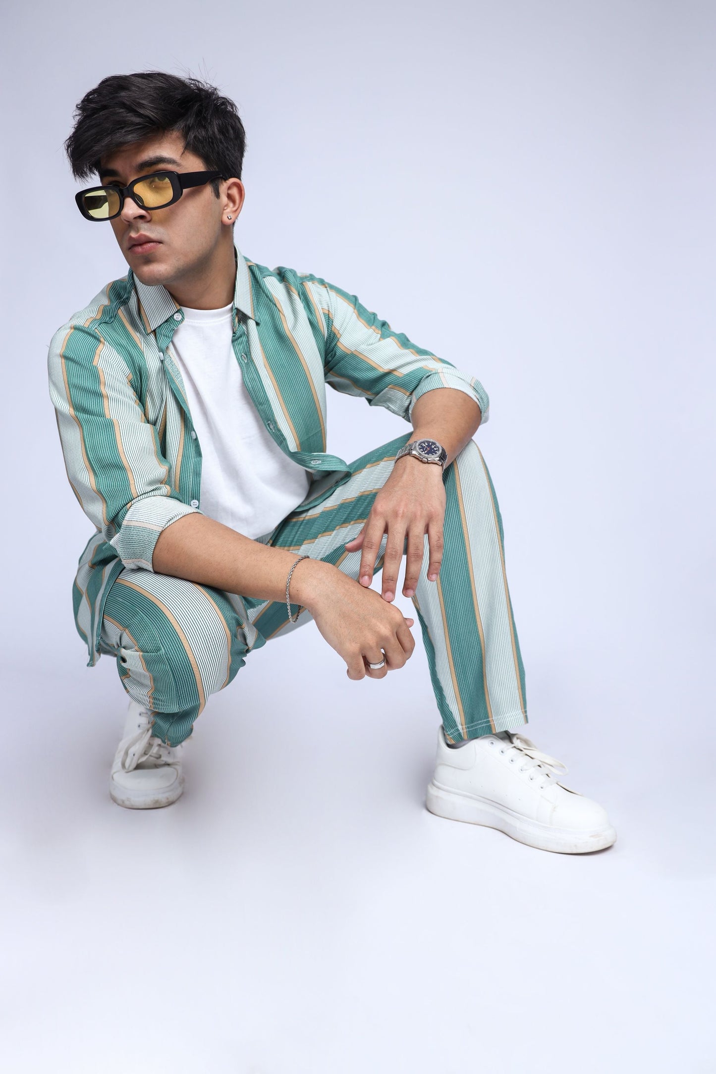 PISTACHIO GREEN STRIPE CO-ORD-SET