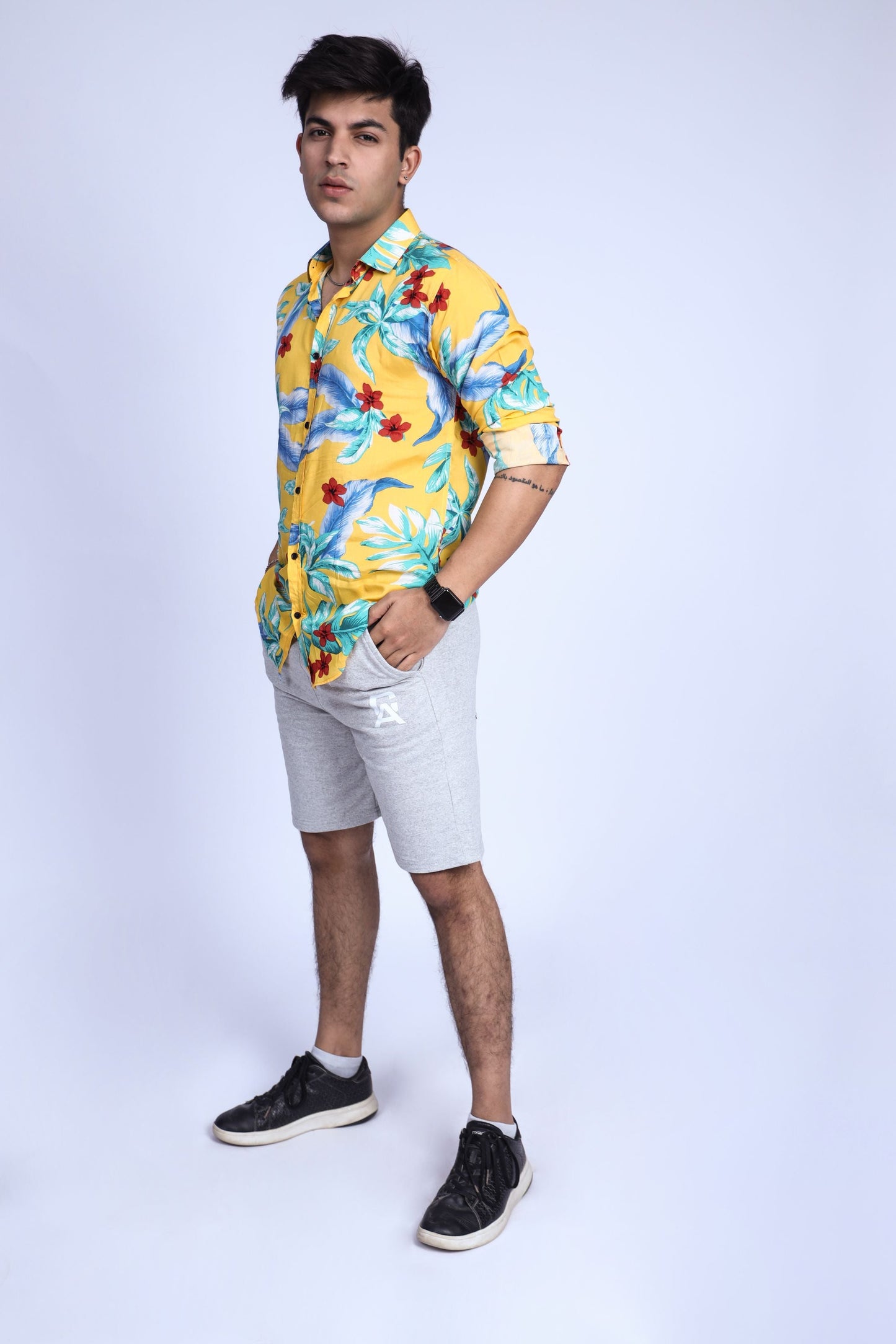 YELLOW FLORAL CASUAL SHIRT